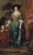 Anthony Van Dyck Portrat der Konigin Henrietta Maria, mit Zwerg Sir Jeffrey Hudson France oil painting artist